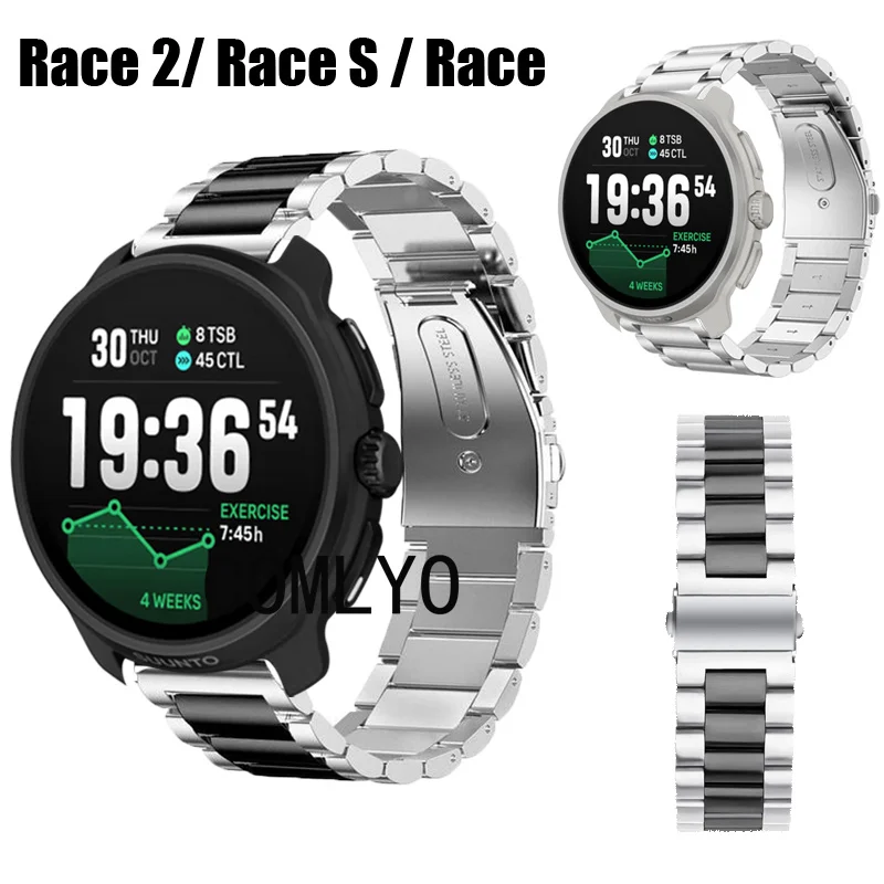 

For SUUNTO Race 2 S Strap Smart Watch Metal Stainless Steel Band Bracelet Luxurious Belt For Women men