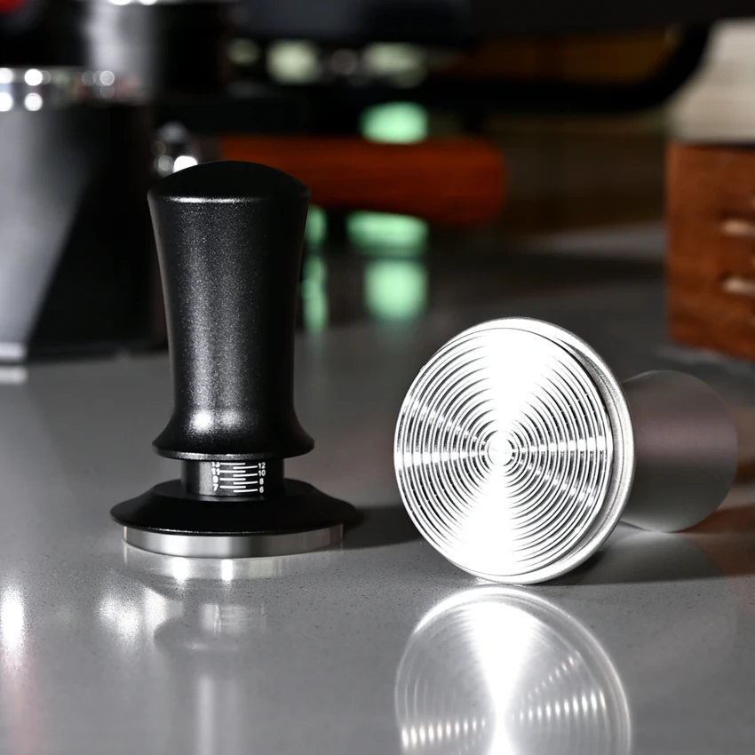 سدادة قهوة ثابتة مع ضغط زنبركي معايرة من الفولاذ المقاوم للصدأ لضغط مسحوق القهوة 51/53/58 مللي متر أداة توزيع الإسبريسو #3