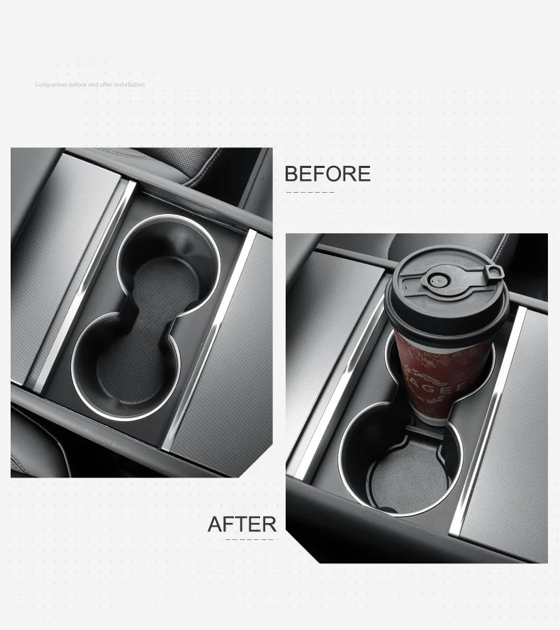 For Tesla Model Y Juniper Front Rear Central Control Cup Pad for New Model Y 2025 Cup Limiter TPE Non-slip Mat Noise Reduction