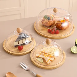 Cake Stand Covered Platter with Dustproof Dome Lid Appetizers Dessert Plate Kitchen Server Tray for Table Events Centerpieces