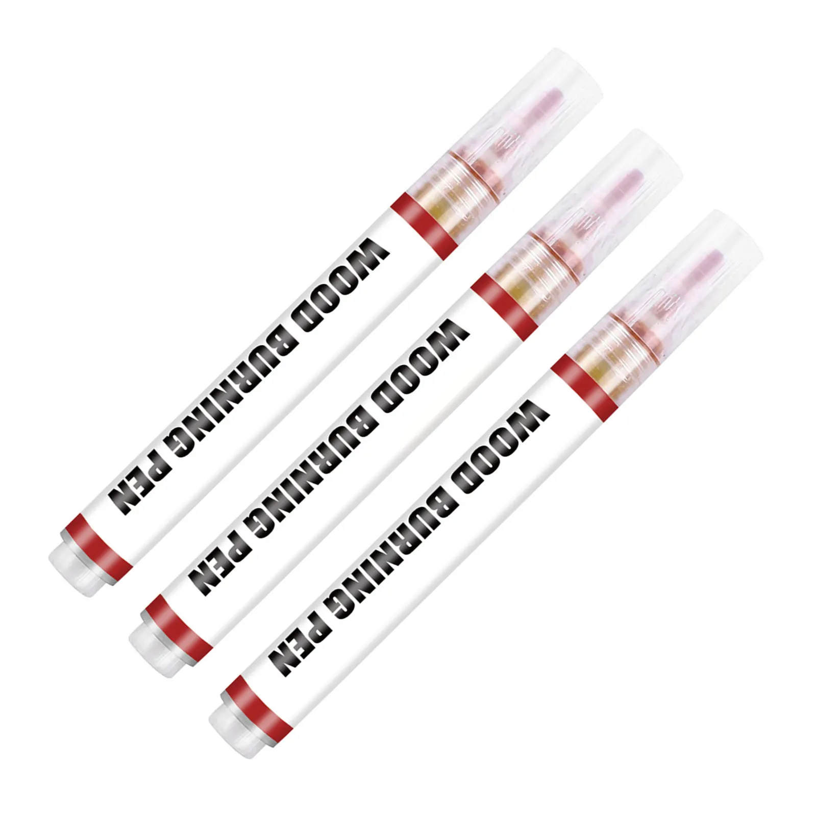 3pcs Wood Burning Marker Pens Eco-friendly Round Head Scorch Marker for DIY Wood Painting Tool