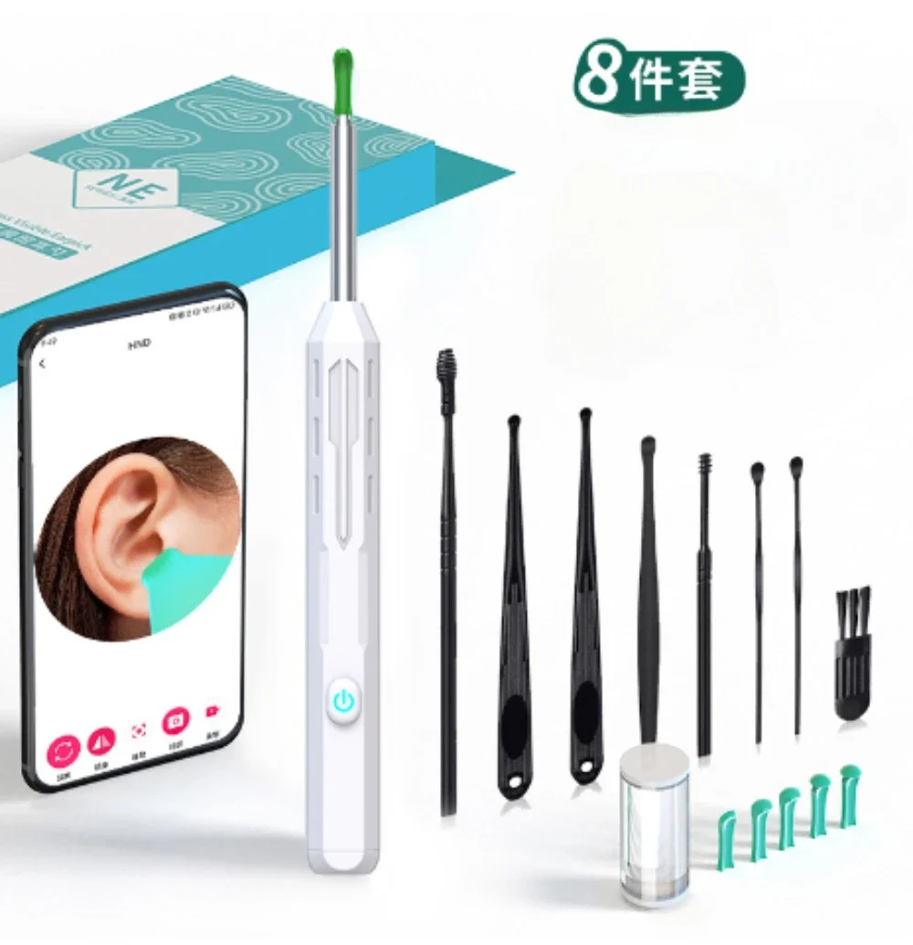 

Portable 8pcs Child Wireless Wi-fi Visual Ear Cleaner Endoscope HD Cleaning Kits Removal Stick Earpick Ear Health Care Articles