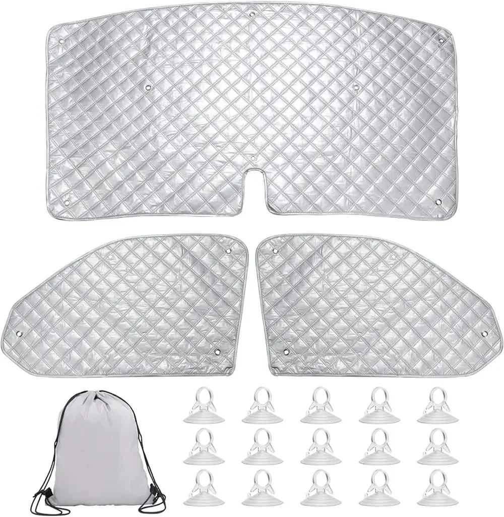 Internes thermisches Blindfenster-Abdeckungs-Set für VW T5 T6 Sonnenschutz, Windschutzscheiben-Schutz-Set, Außenzubehör, Windschutzscheiben-Sonnenschutz – Detail 5