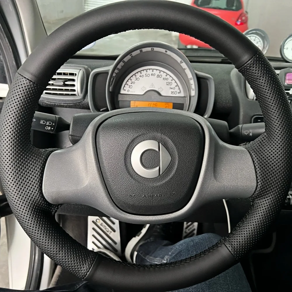 

Customization Car Steering Wheel Cover Accessories Hand Sewing Genuine Leather For Mercedes-Benz smart 451 Fortwo 2009-2015