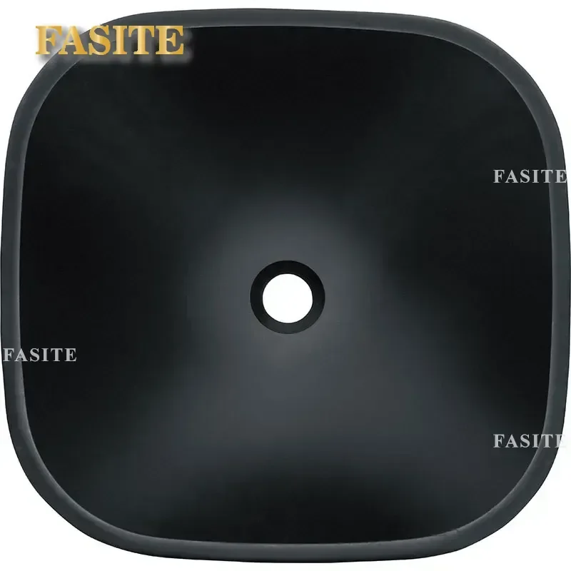 For Bathroom Matte Black Crystal Glass Countertop Basin Simple Light Luxury Design Hotel Home Improvement Washbasin