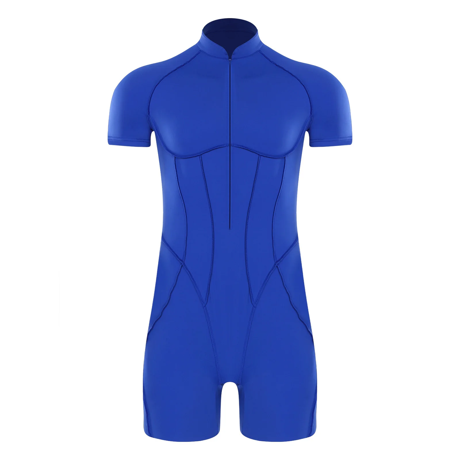 

Мужские комбинезоны для бодибилдинга, велоспорта, плавания, фитнеса, однотонные эластичные комбинезоны на молнии спереди, повседневные повседневные комбинезоны для тренировок