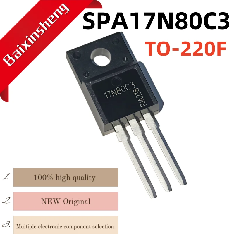 

SPA17N80C3 17N80C3 10PCS NEW SPA17N80 17N80 17A800V TO-220F N-channel MOS field-effect transistor