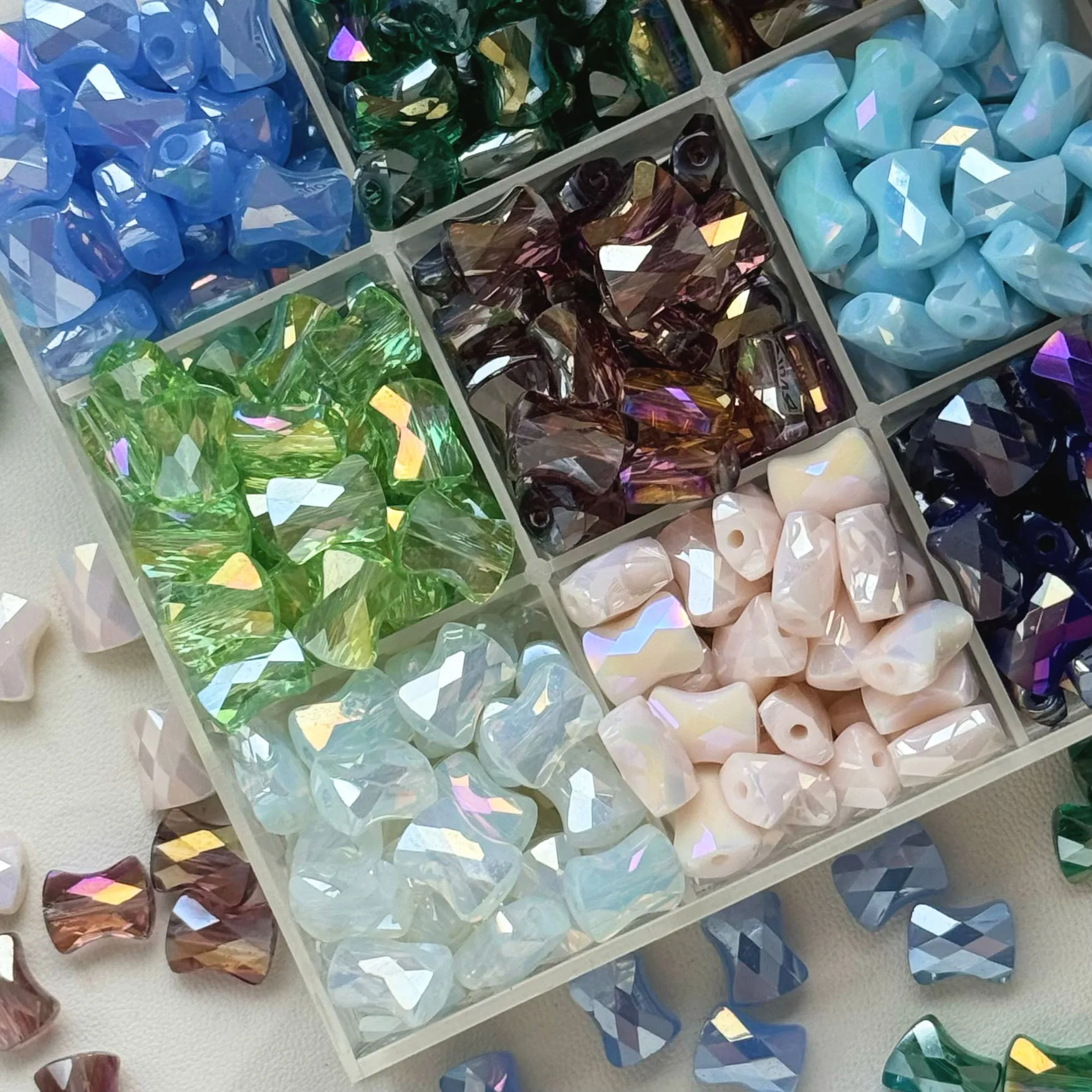 

30Pcs 8 * 10MM Color-plated Bamboo Crystal Glass Bead Bracelet DIY Jewelry Accessories Straight Hole Bracelet Clothing Material