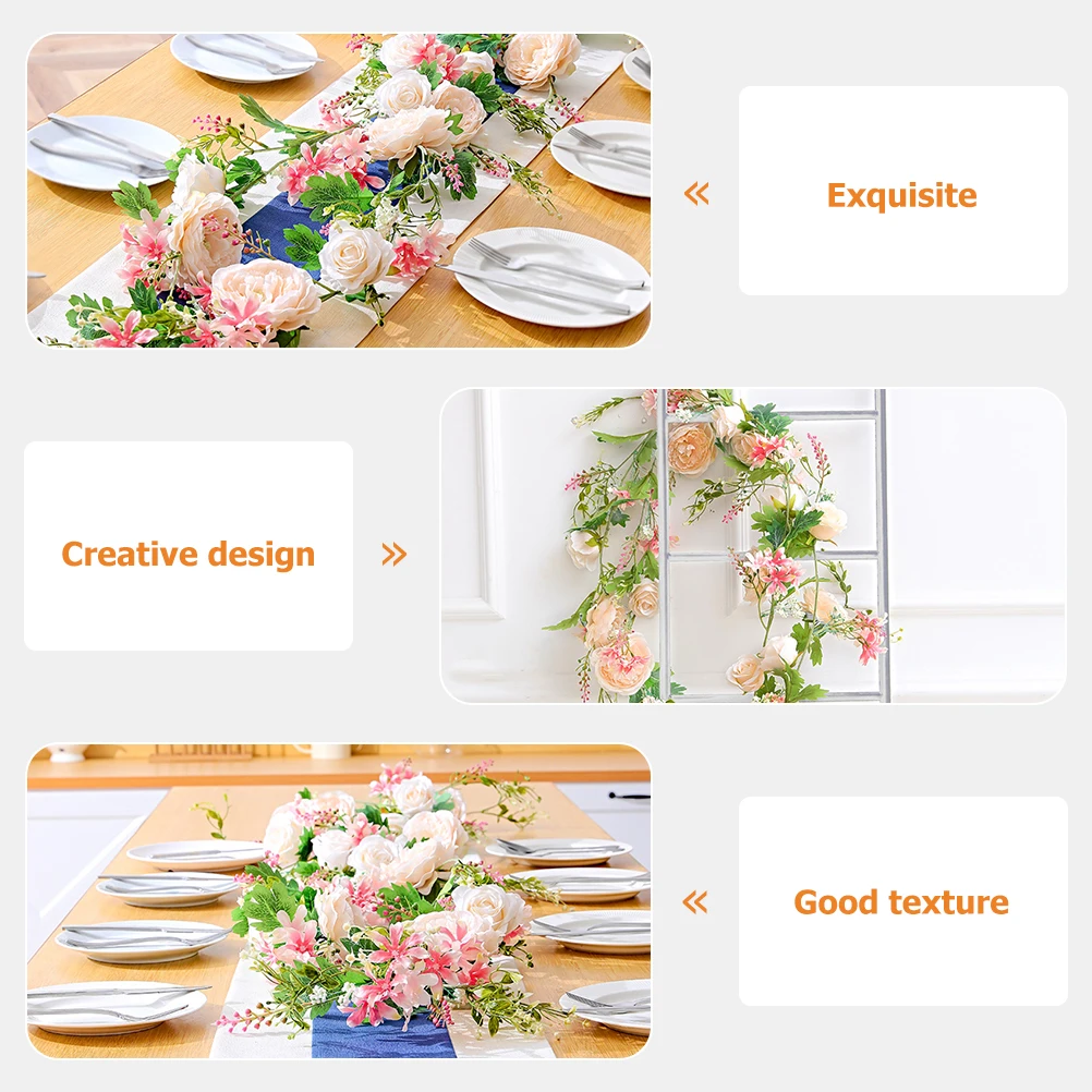 

Artificial Rose Fake Silk Flowers Flower Wall Decor Vines Wall Decor Silk Flowers Hanging Elegant Wedding Home Cafe