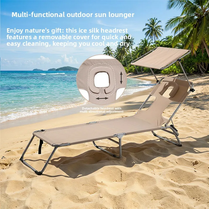 Foldable Sun Lounger, Professional Back Sunbathing Chair, Recliner & Prone Seat for Outdoor Sun Exposure