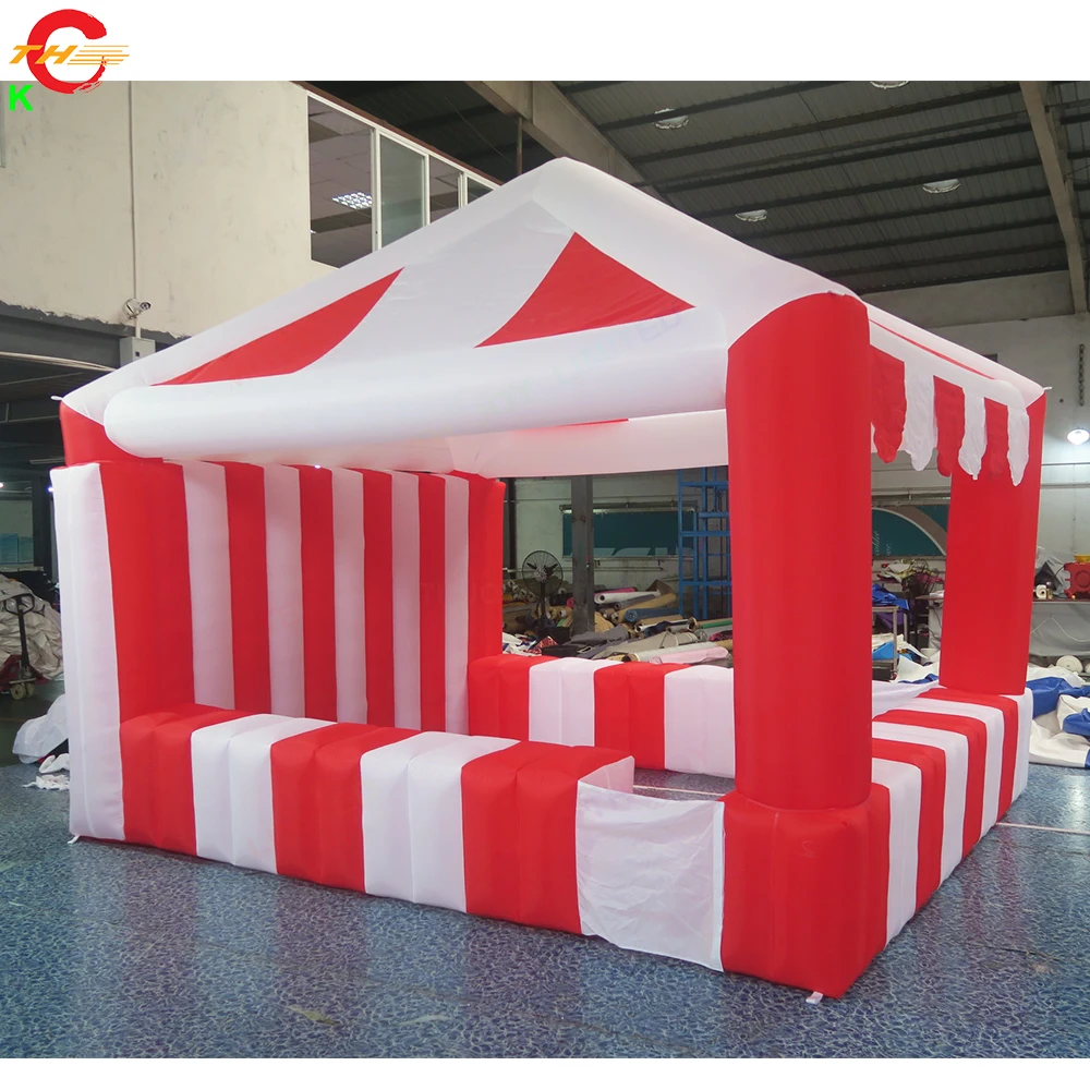 4x4m Red and White Inflatable Blow Up Snack Booth Inflatable Carnival Tent for Sale with Free Air Blower