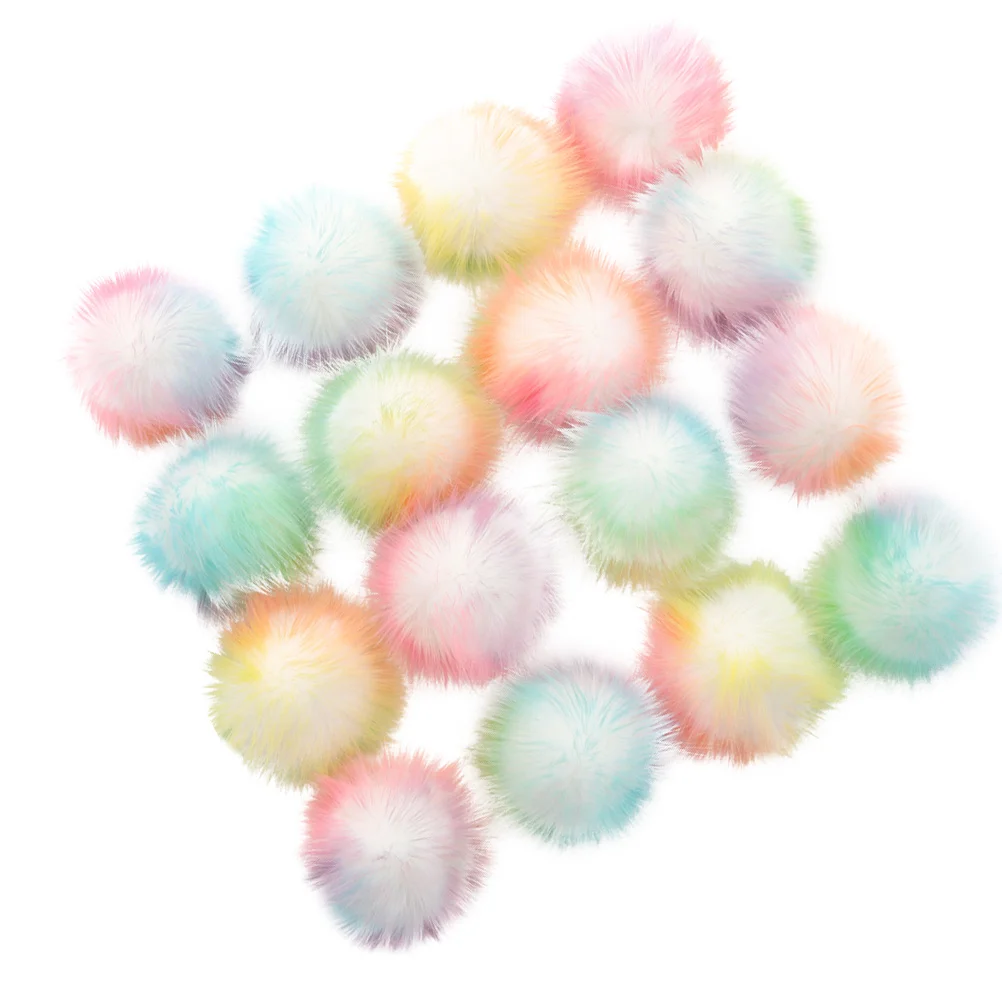 

16 Pcs Pompom Wool Cap Ball Pompoms for Crafts Cuddle Diy Keychain Making
