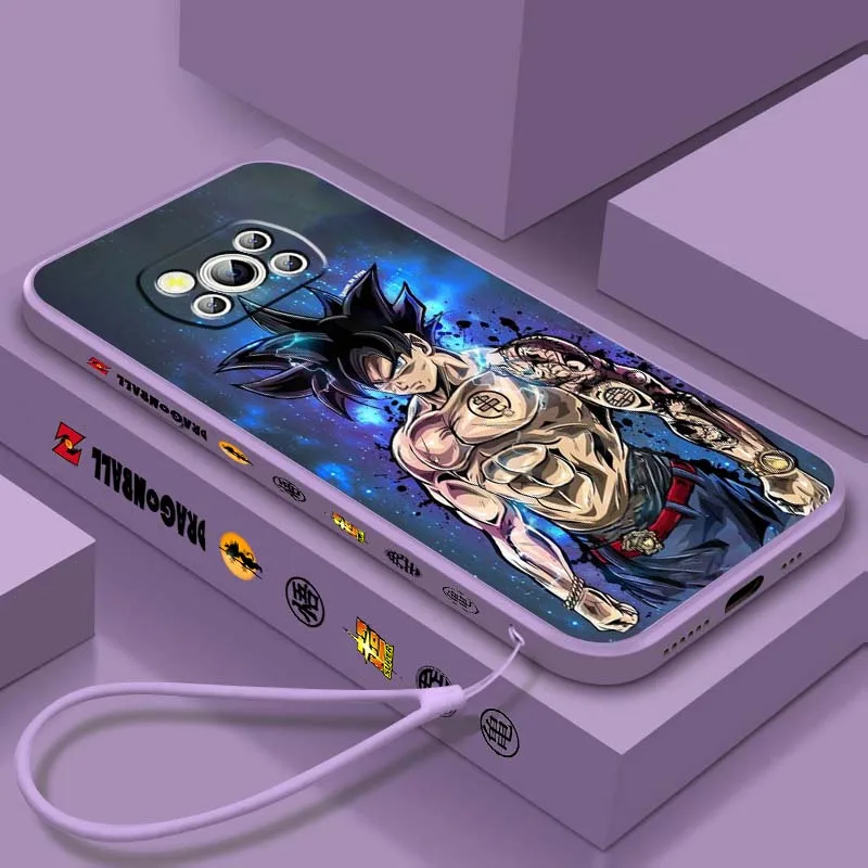 

Simple Art Goku Dragon Ball Phone Case For Xiaomi Mi Poco X7 X6 X5 X4 X3 M7 M6 M5s M5 M4 M3 F7 F5 F4 Pro 5G Liquid Left Rope