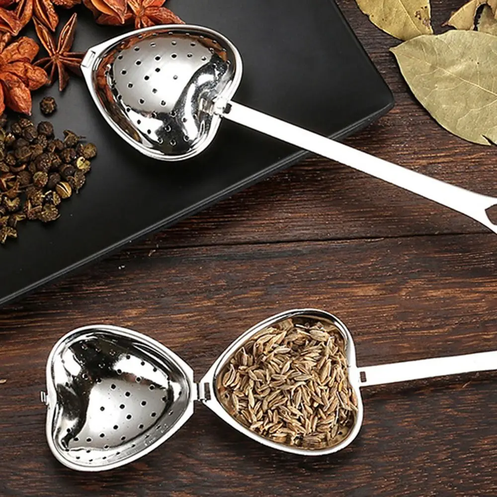 Kitchen Cups Herb Heart-shaped Spice Stainless Steel Strainer Spoon Filter Diffuser Tea Infuser