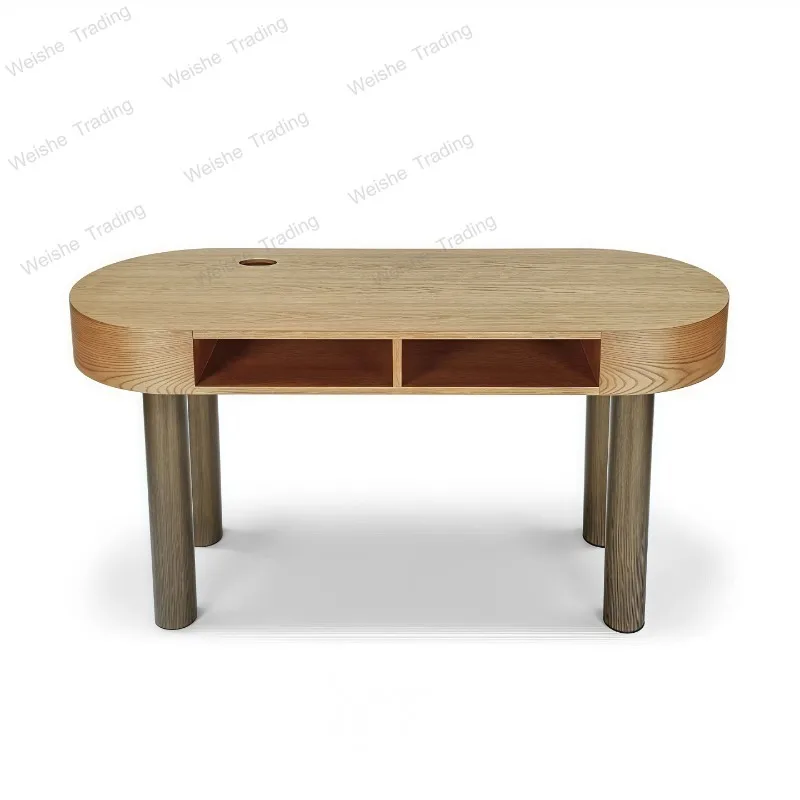 

French solid wood desk retro study table log wind desk high-end work table