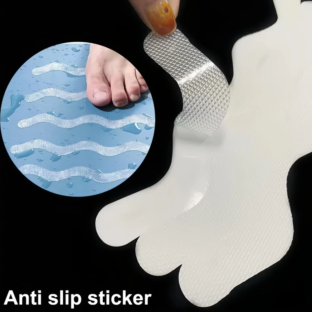 6pcs/12pcs/24pcs 20cm Anti Slip Shower Stickers Non Slip Bathtub Stickers Bathtub Strips Adhesive Decals  Bath Tub Shower Stairs
