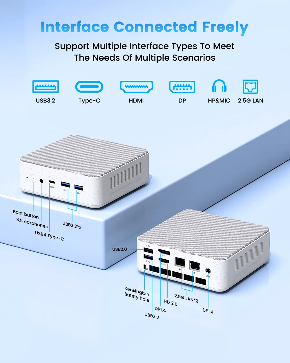 ZXIPC AMD Ryzen 5 6600H MINI PC Windows 11 DDR5 4800Mhz 16GB 500GB Nvme SSD WIFI6 BT5.2 Triple Display Desktop Gaming Computer