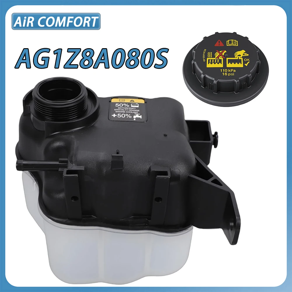 

AG1Z8A080S 9C3Z8101B Engine Coolant Expansion Pot with Cover For Ford Explorer 2011-2019 2.0L. 2.3L. 3.7L. 3.5L Lincoln MKS V6