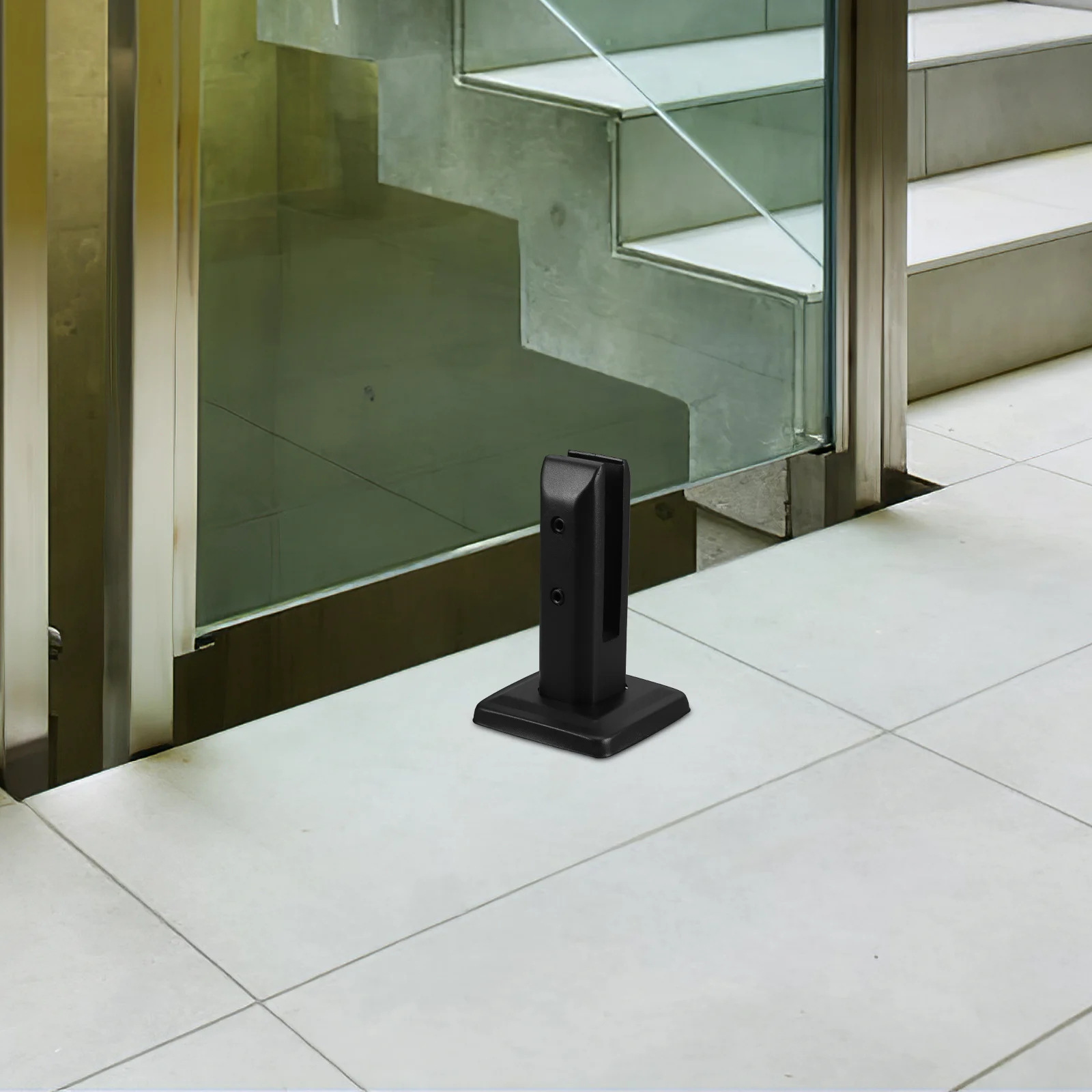 

Stainless Steel Handrail Accessories 201 Square Base Glass Clamp Black Decorative Cap Railing Bracket Stair Glass Fixing