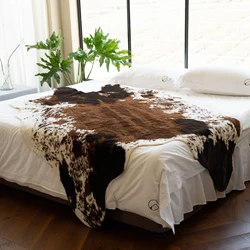 New Large Size Soft Faux Fur Leather Cow Carpet for Home Living Room Decor Imitation Animals Skin Area Rugs