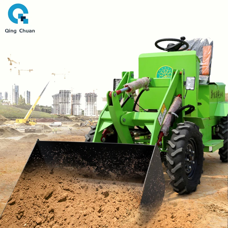 Electric loader Agricultural manure removal loader Household electric small forklift four-wheel drive small wheel loader