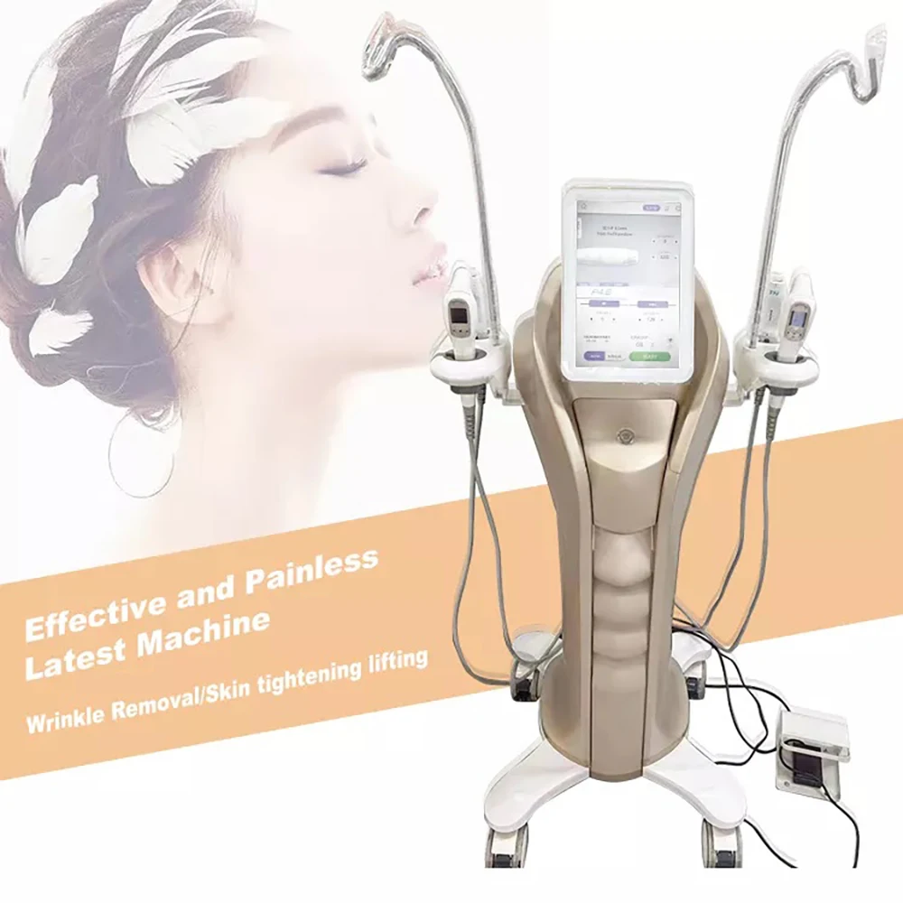 Newest Ultrasonic Current Skin Lifting Machine 4 Handles Facial Firming Anti-aging Wrinkle Removal Skin Tightening Equipment