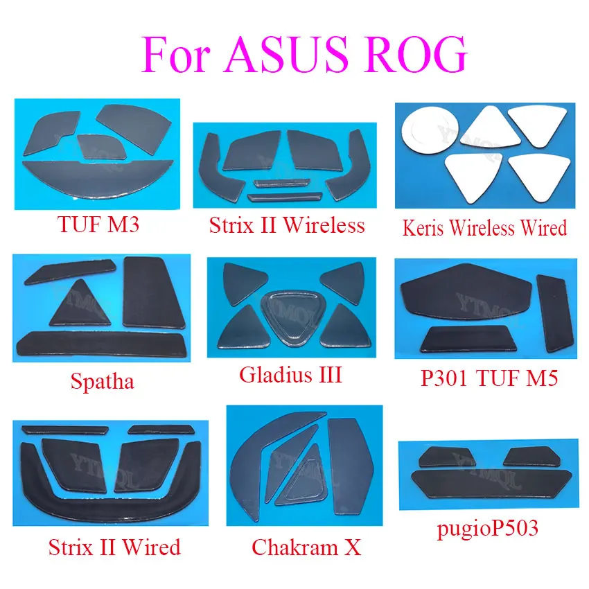 2 juegos de conector de pies para patines de ratón para ASUS ROG TUF M3 M5 Strix II Keris inalámbrico con cable Spatha Gladius III pugioP503 P301 P303