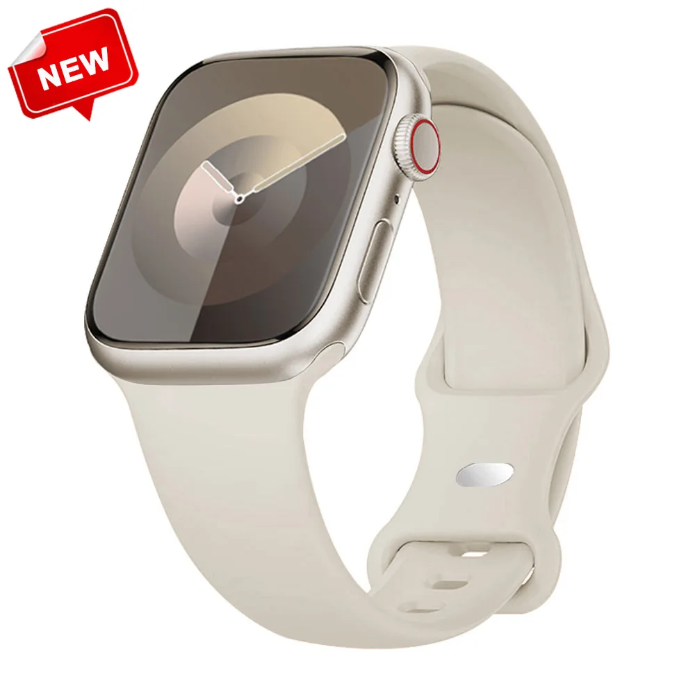 Correa de silicona para Apple Watch, pulsera de 45mm, 44mm, 40mm, 41mm, 49mm, 38mm, 42mm, iWatch series 6, ultra2, 7, 8, 9, se, 44mm