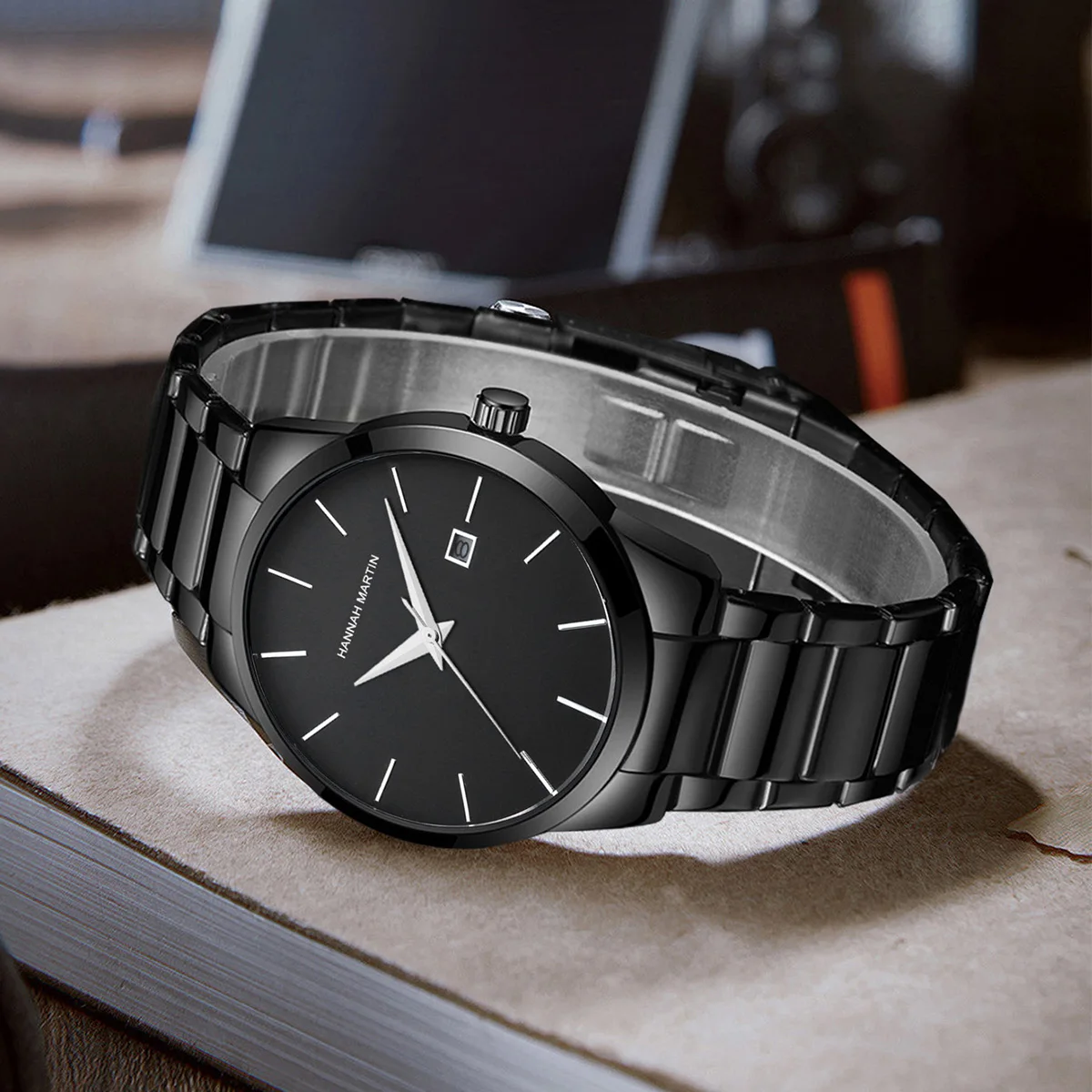 Orologio da uomo Top Brand Luxury Calendar acciaio inossidabile Quartz Fashion Business Full Black orologio sportivo impermeabile Relogio Masculino
