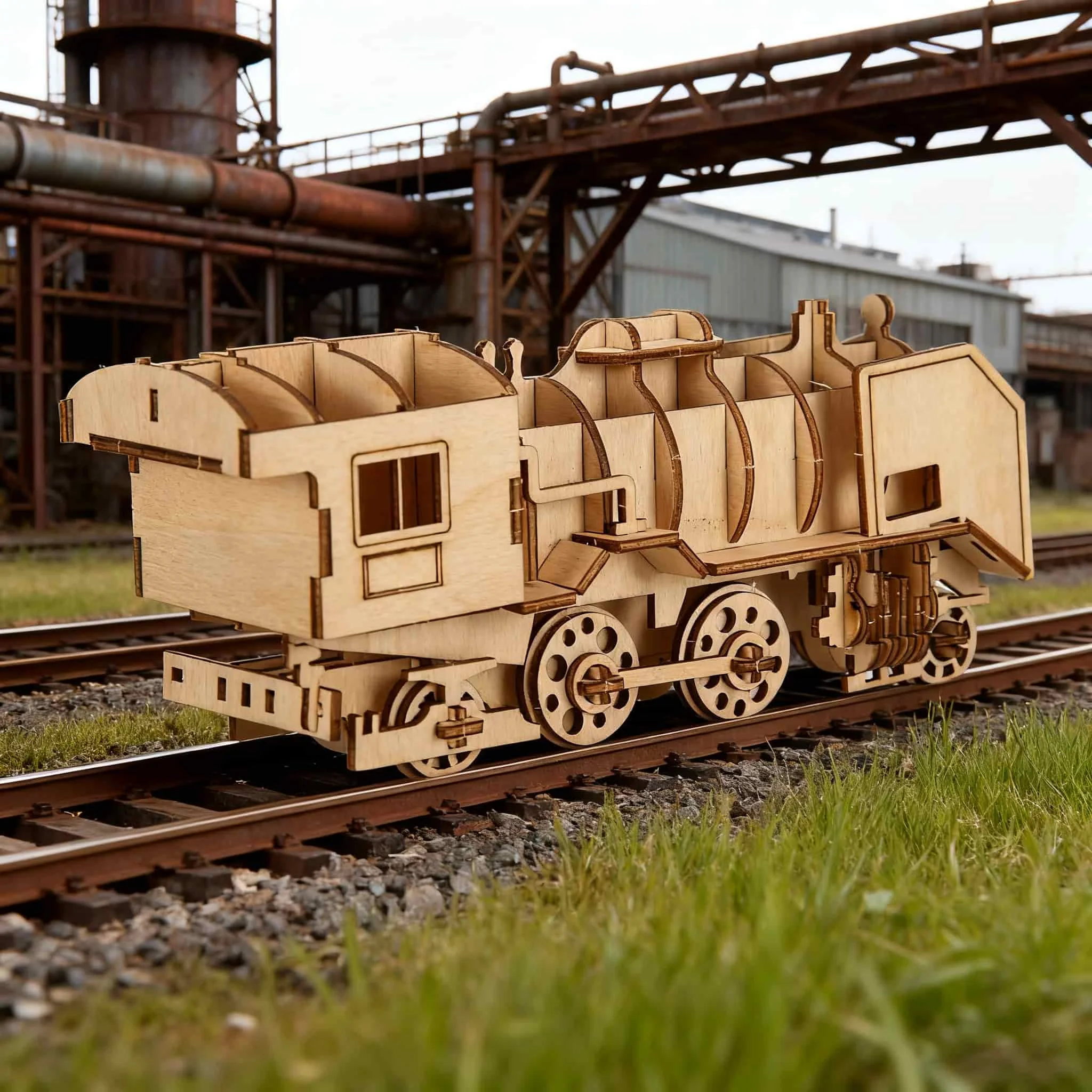 DIY Vintage Steam Locomotive 3D Wooden Puzzle Train Model