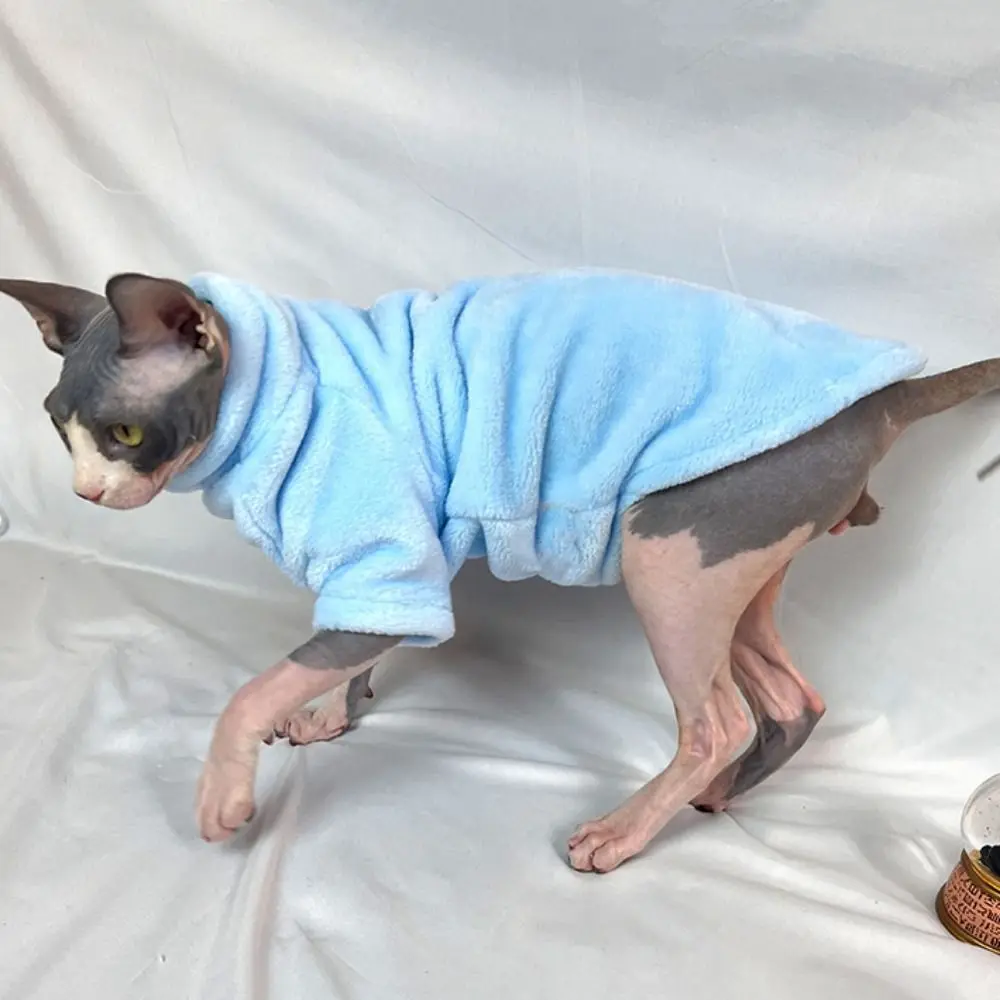 Turtleneck Hairless Cat Sweater Thicken Warm Winter Dog Clothes Comfortable Two-legged Warm Cat Sweatshirts for Dogs Cats