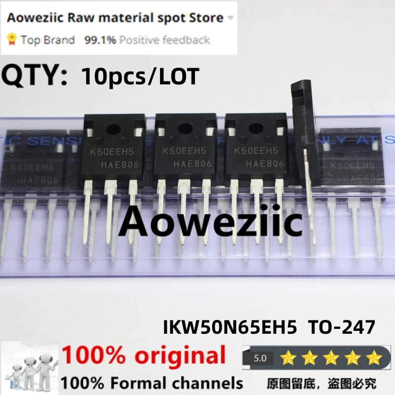 Aoweziic 2024+ 100% New Imported Original IKW50N65EH5 K50EEH5 IKW50N65ES5 K50EES5 IKW50N65H5 K50EH5 TO-247 IGBT 40A 650V