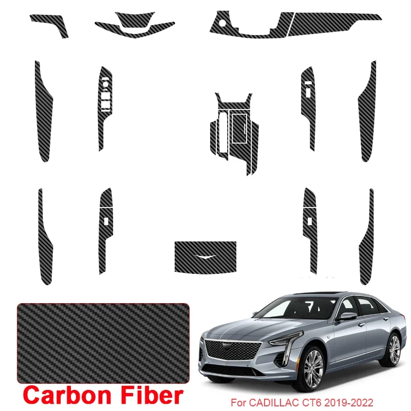 

Автомобильная карбоновая внутренняя наклейка, подъемная панель окна, наклейка, защитная пленка для двери, автоаксессуар для CADILLAC CT6 2019-2022 LHD