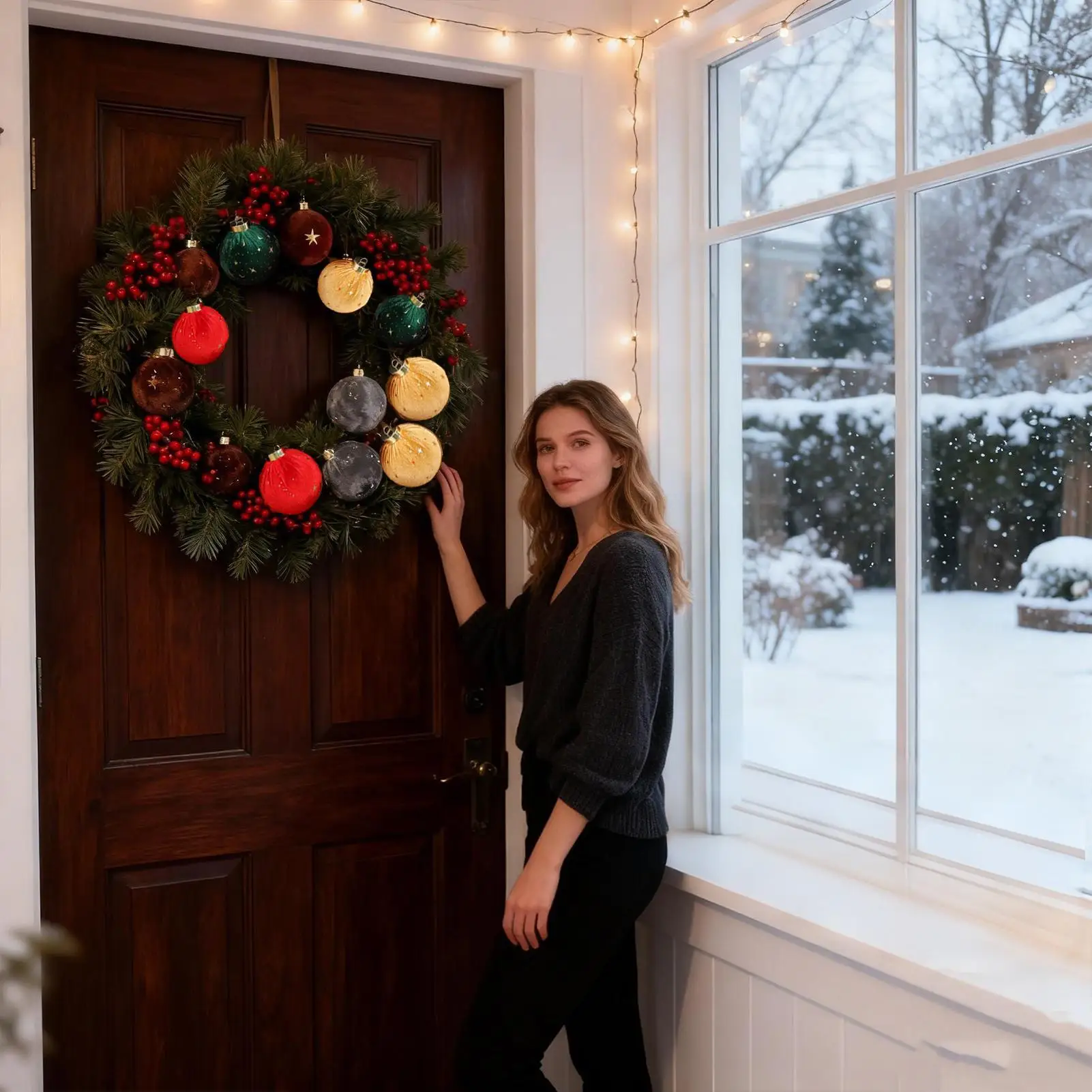 

Флокированные шары с орнаментом, 15 шт., флокированный деревенский домашний декор, украшение для рождественской елки для фермерского дома, спальни, ванной комнаты, зимняя прикроватная тумбочка