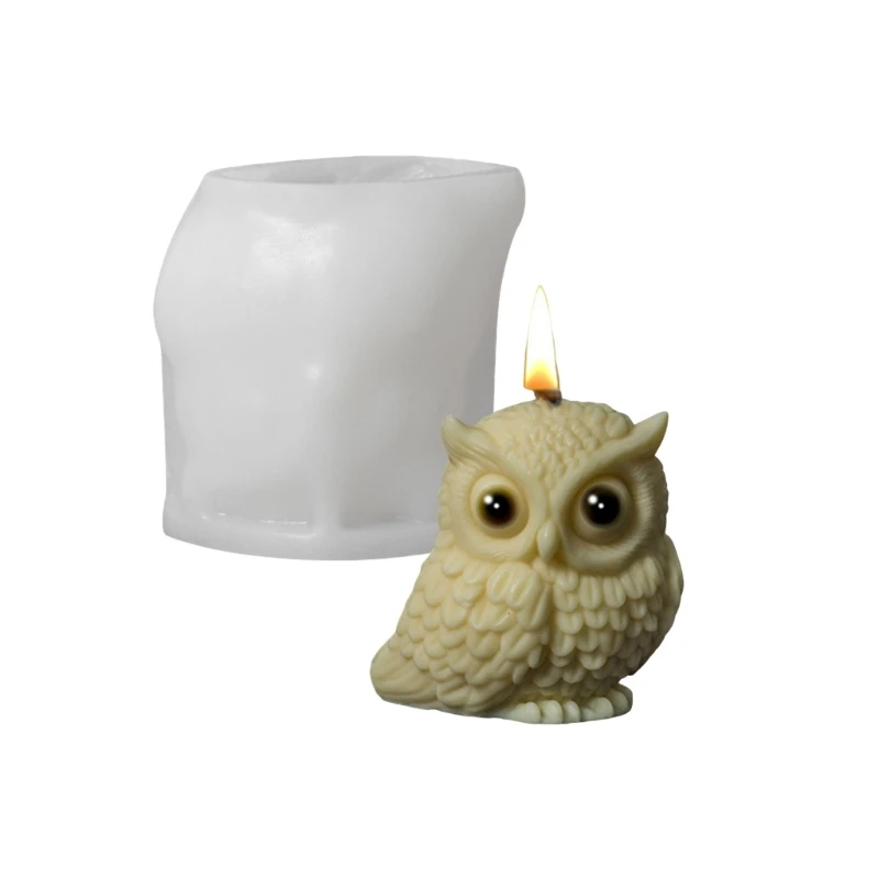 Moule figurine hibou fabriqué à main, facile à utiliser, moule bougie en forme d'animal, en résine époxy pour les à