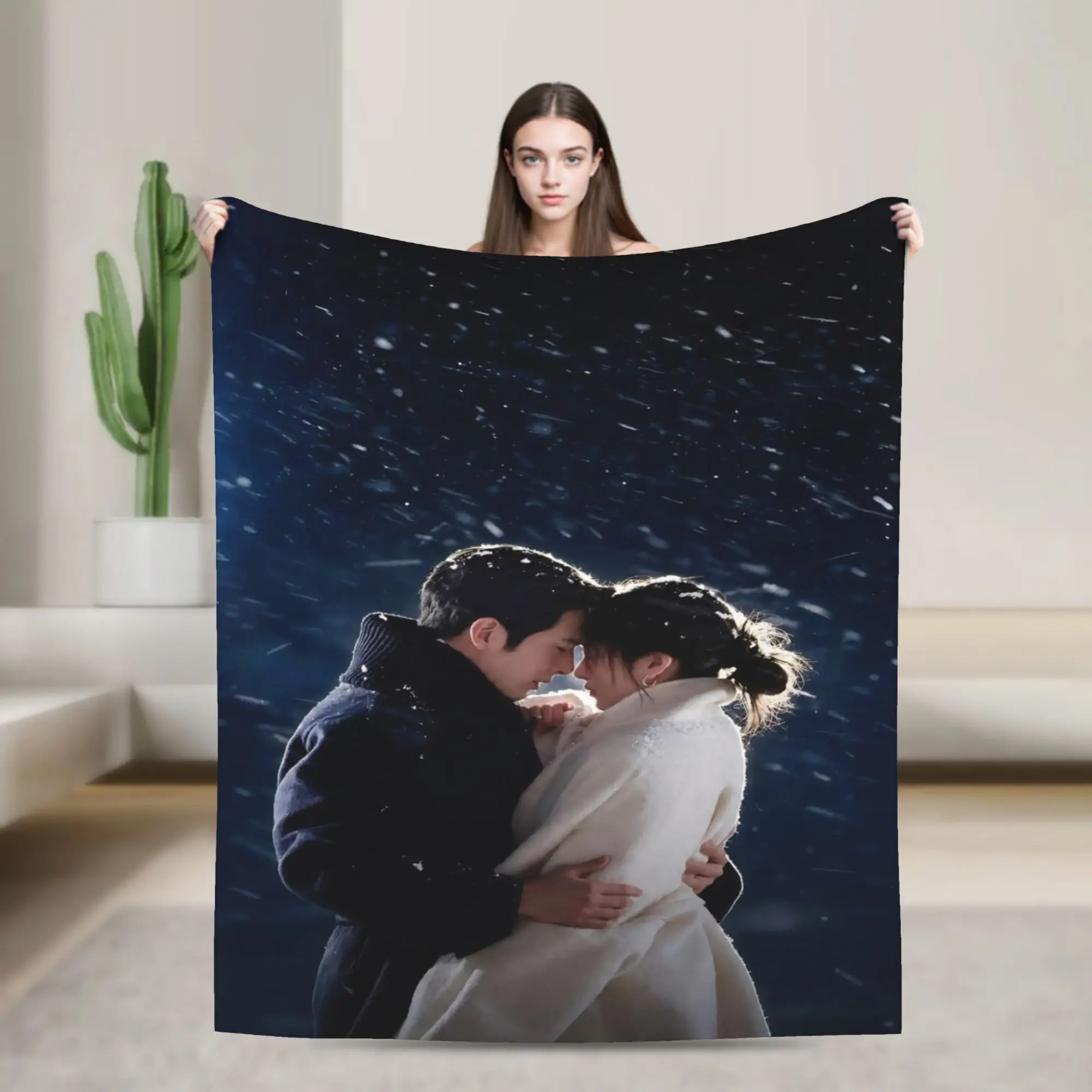 The Early Spring jing boran Blankets Fleece  Cozy Super Soft Throw Blanket for Sofa Bedding Throws
