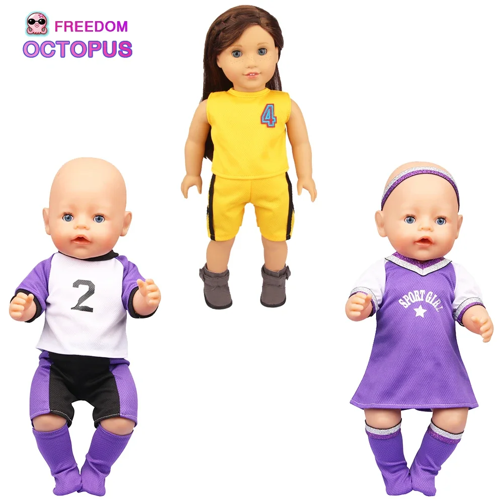 Mini Football Sports Doll Clothes For 18 Inch Amerian& 43Cm Baby New Born Doll Outfit For Our Generation Girl Doll Toy