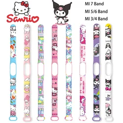 Nuovo cinturino in Silicone Sanrio Kuromi per Xiaomi Mi Band 7 6 3 5 4 Kawaii Anime Melody Girls cinturino di ricambio braccialetto