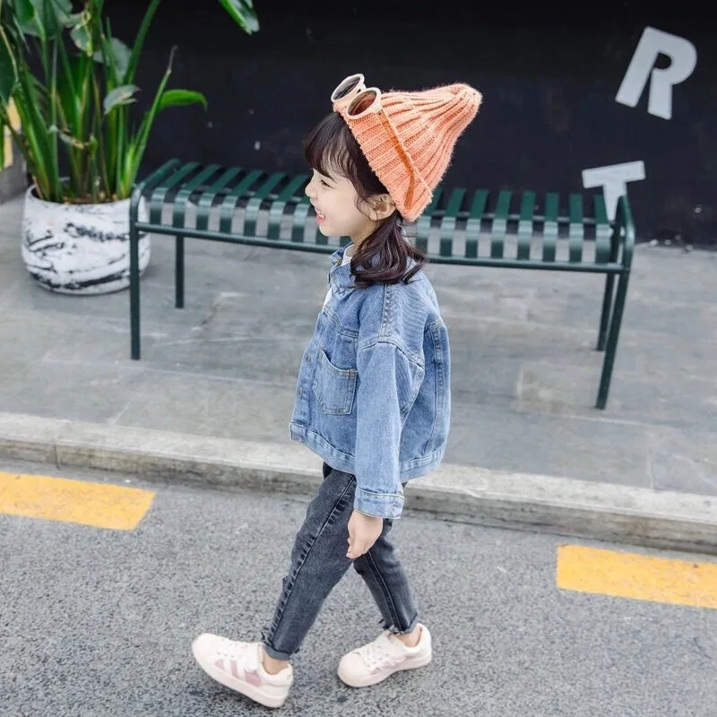 Baby Girls Denim Jacket Spring Autumn Kids Jean Coats For Girls Sweet Little Princess Outerwear Children Clothing 1-10 Years