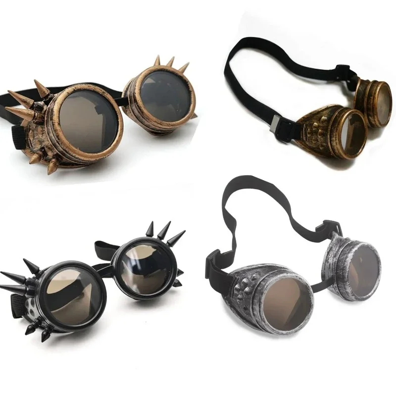 Motorcycle Glasses Cosplay Decorations Dress Up Props  Sunglasses Fashion Steampunk Glasses Round Oversized Goggles Welding