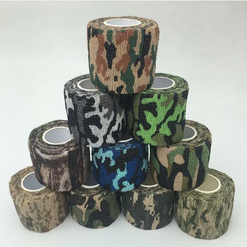 Camuflagem Elastic Wrap Tape, fita do exército, impermeável, durável, auto-adesivo, atadura elástica, caça ao ar livre