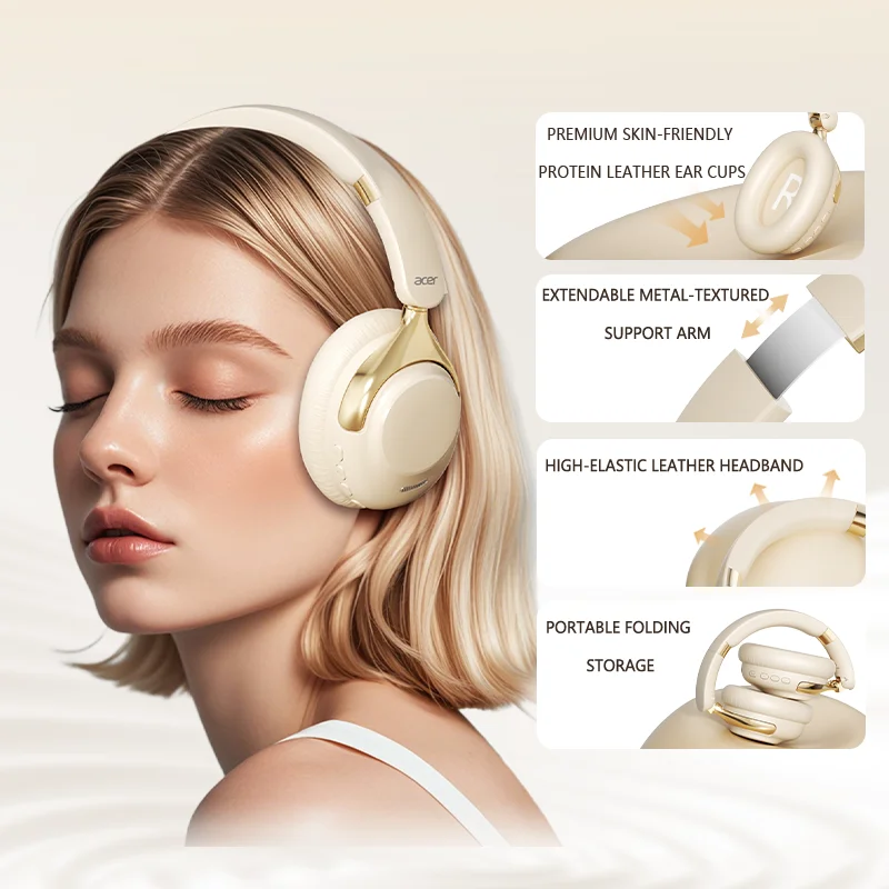 سماعات بلوتوث لاسلكية من أيسر ANC 360 °   سماعات الصوت المحيطي سماعات الألعاب الرياضية للحد من الضوضاء مع ميكروفون عالي الدقة OHR524