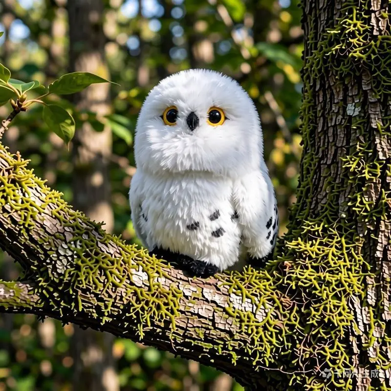 Luckymee Magic Plush Owl Toy Interactive Recording Head Turning Sound Making Soft Fluffy Stuffed Animal Home Decor Adult Gift