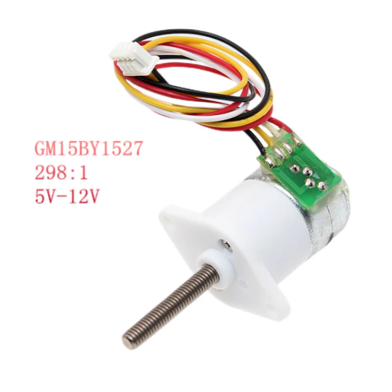 

GM15BY1527 All metal micro gear step motor,Micro-angle screw thread shaft motor,298:1 5V - 12V