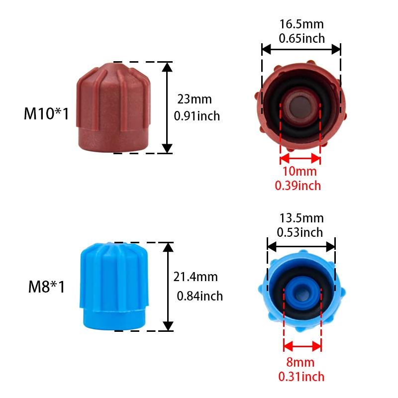 BMW 메르세데스 벤츠용 더스트 캡 밸브 어댑터, M8 * 1 M10 * 1 A/C 서비스 포트, 5 쌍