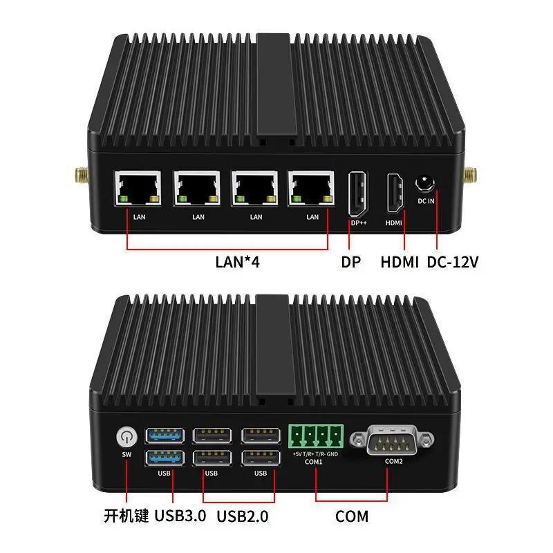 N100 Mini-Industriecomputer 2,5 G vier Netzwerkanschlüsse Soft-Routing J6426 lüfterloser Industrie-Host