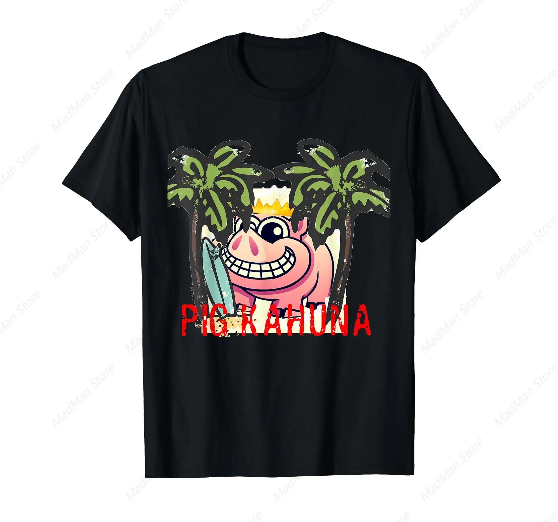 Aloha Hawaiian Pig Grass Skirt Vacay Mode Vintage Style T-Shirt