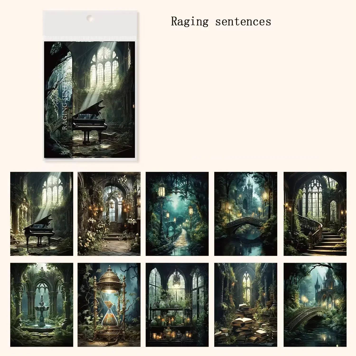 20 Blatt Gothic Retro Stil Notizbuch-Materialpapier, Notizbuch-Collage, Scrapbook-Schreibpapier, 175*120mm, Rhapsody Psalm Dark – Detail 8