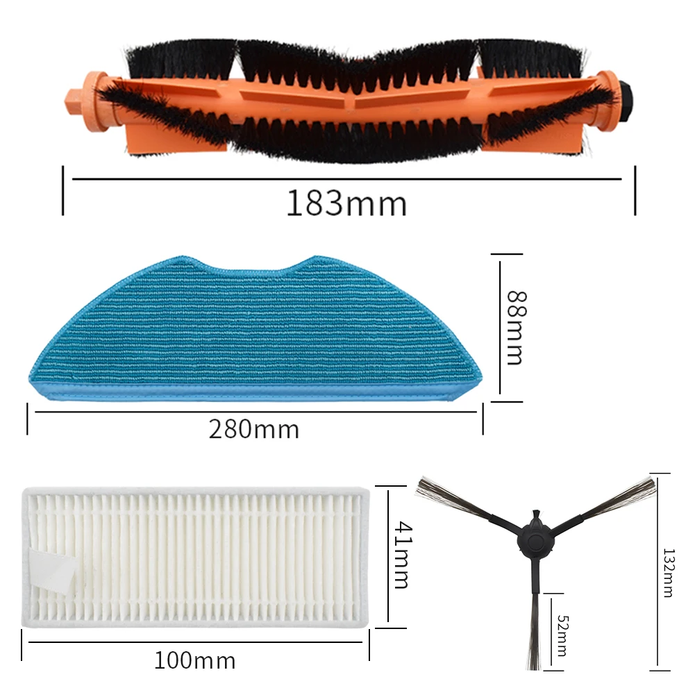 Kit de panos de esfregão com filtros de escova lateral principal para HomeRun Série 3000 XU3100/01 Acessórios de substituição para aspirador de pó