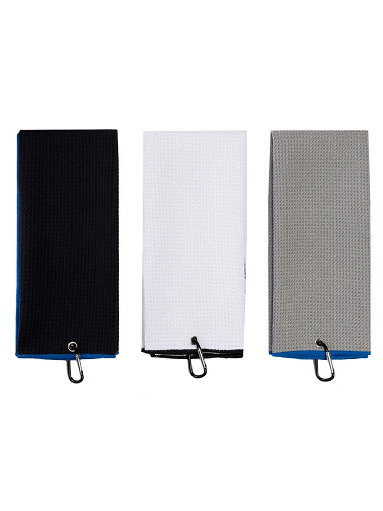 1PC 30x50cm Golf Towel With Hook 4Colors Microfiber Fabric For Golf lover Accessories